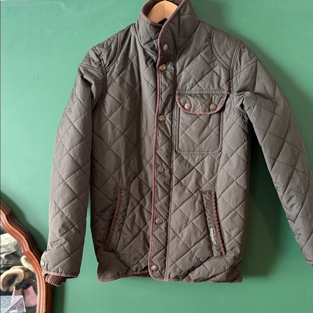 J. WHISTLER Full Zip Mock Neck Water Resistant Heavy Quilted Jacket 14/16